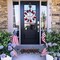 4th of July Patriotic Door Wreath - Independence Day Wooden White Red Blue Star Sign - Welcome Hanging Wreath for Front Door Memorial Day Decorations Party Supplies